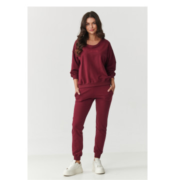 Spodnie Komplet Model M891 Bordo - Makadamia