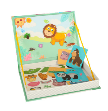 Książeczka magnetyczna układanka puzzle na magnes zwierzęta safari 47el.
