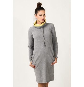 Sukienka model Kaja Light Gray/Yellow - Tessita