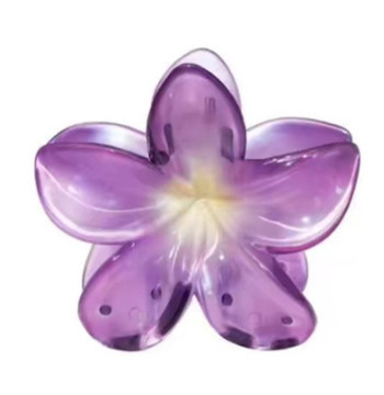 Spinka do włosów klamra XL kwiat OMBRE transparentny fiolet 7,5 x 8cm SP397F