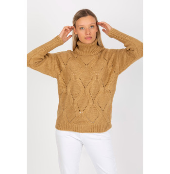 Sweter Damski Model LC-SW-3019.05P Camel - Rue Paris