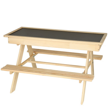 Ławka ogrodowa stolik dla dzieci drewniany piaskownica tablica 92 x 78 x 52 cm