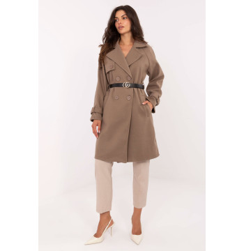 Płaszcz Damski Model IT-PL-FL5712.84 Dark Beige - Rue Paris