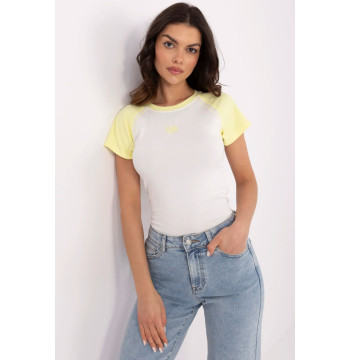T-shirt Damski Model NM-TS-V7940.17 White/Yellow - NM