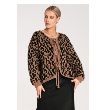 Sweter Damski Model M1094 Black/Beige - Figl