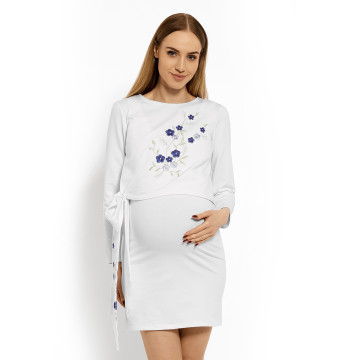 Sukienka Ciążowa Model 1624C White - PeeKaBoo