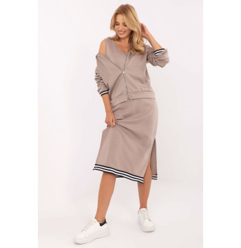 Sukienka Komplet Model IT-KMPL-9719.64 Dark Beige - Rue Paris