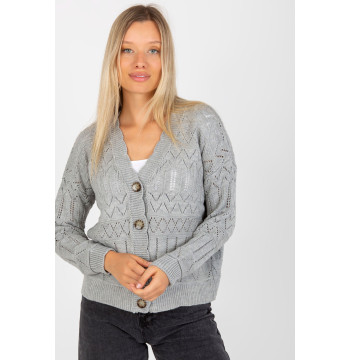 Sweter Damski Model LC-SW-8022.04P Grey - Rue Paris