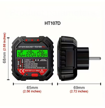 Tester Napięcia Gniazd Sieciowych Elektrycznych Gniazdek Kontaktów LCD RCD