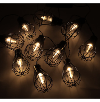 Lampki ogrodowe solarne żarówki girlanda loft 10LED
