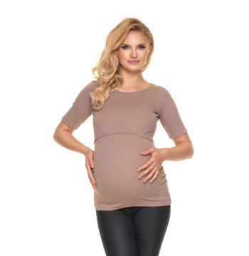 Bluzka Ciążowa Model 1717 Cappuccino - PeeKaBoo
