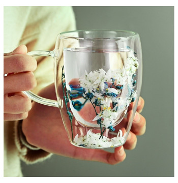 Szklanka termiczna z kwiatami w środku 300ml 1szt - SZK138