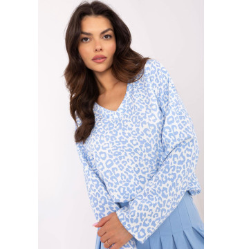 Bluzka Model MI-BZ-391739.34 White/Blue - Italy Moda