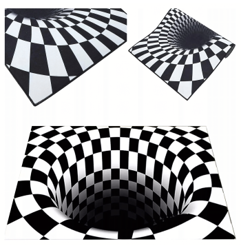 Chodnik Dywanik Mata Wycieraczka z Efektem 3D Iluzja Biała Dziura 50x80cm