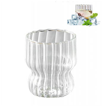 Szklanka ryflowana, puchar z falowanymi ściankami 260 ml 1szt SZK51