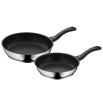 Zestaw garnków WMF ze stali nierdzewnej i plastiku, średnica 24 cm - 28 cm, 2 sztuki
