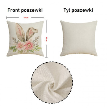 Lniana poszewka na poduszkę 45 x 45 cm z motywem wiosennym KWIATY POD220