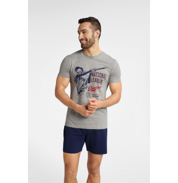 Piżama Męska Model Flair 40676-09X Melange/Navy - Henderson