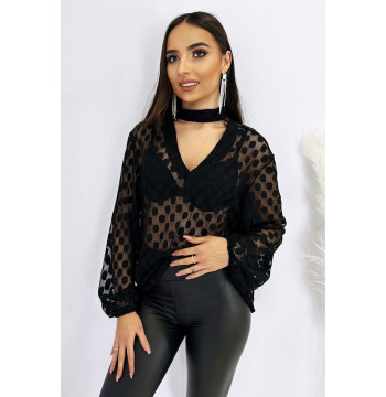 Bluzka Model Sybil B49 Grochy - IVON