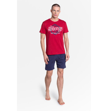 Piżama Męska Model Lars 38869-33X Red/Navy - Henderson