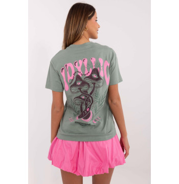 T-shirt Damski Model D12022AC02645H Pistacja - Sublevel