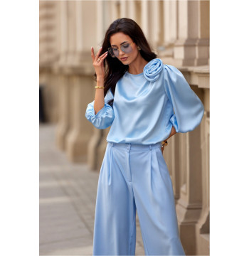 Bluzka Model Giana BLE BLU0178 Błękit - Roco Fashion