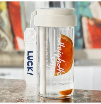 Butelka na wodę z koszyczkiem i słomką 600 ML Simple BD32B
