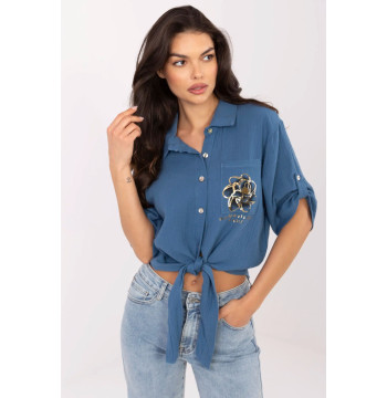 Koszula Damska Model DHJ-KS-8595-1.66 Dark Blue - Italy Moda