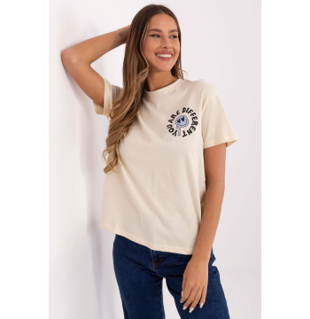T-shirt Damski Model D12022AC02645E Light Beige - Sublevel
