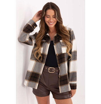 Koszula Damska Model MI-KS-9384.22 Brown - Rue Paris