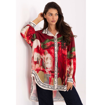 Koszula Damska Model IT-KS-18729.12 Bordo - Rue Paris