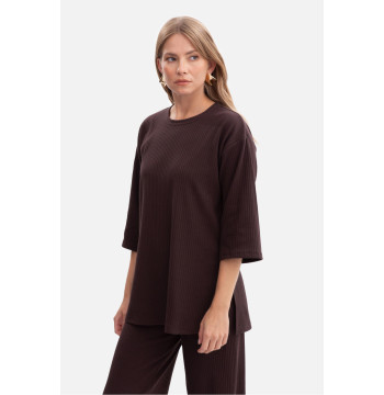Bluzka Model B301 Gorzka Czekolada - BeWear