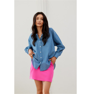 Koszula Damska Model Olly BLU0198- A28 Blue - Roco Fashion
