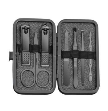 Zestaw akcesoriów do manicure, pedicure w etui, czarny 12w1 AK21