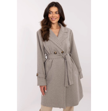 Płaszcz Damski Model MO-PL-5209.87 Grey/Beige - Italy Moda