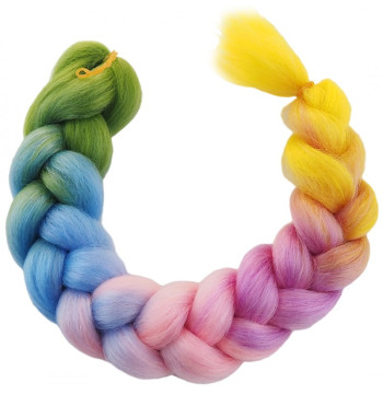 Syntetyczne włosy kolorowe 120 cm gęste ombre WLS37