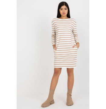 Sukienka Model LO-SK-LK-230.65 White/Beige - Rue Paris