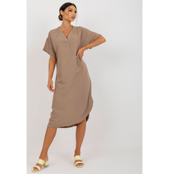 Sukienka Model TW-SK-BE-AZ101.40P Dark Beige - Och Bella