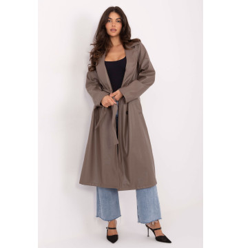 Płaszcz Damski Model IT-PL-A8393.81 Dark Beige - Rue Paris