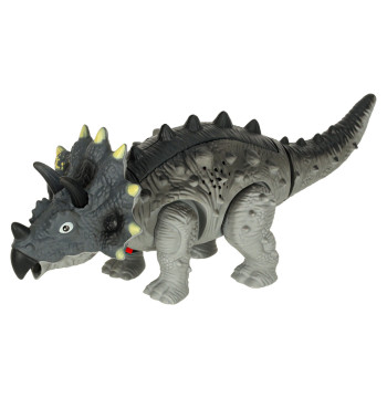 Dinozaur Triceratops zabawka interaktywna na baterie chodzi świeci ryczy
