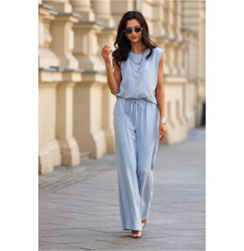 Spodnie Damskie Model Malmo BLE SPD0043 Błękit - Roco Fashion