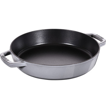 STAUB Patelnia żeliwna z dwoma uchwytami 26 cm, grafitowy