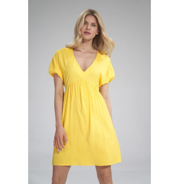 Sukienka Model M766 Yellow - Figl Hurtownia odzieży on-line, moda damska, bielizna i obuwie dla kobiet - Matterhorn.pl