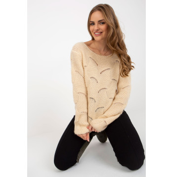 Sweter Damski Model TW-SW-BI-9030.08 Beige - Och Bella