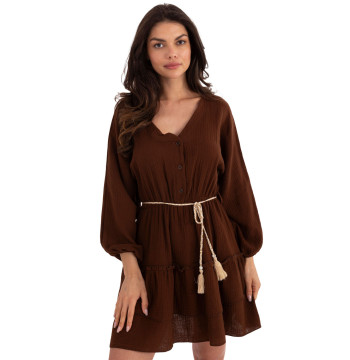 Sukienka Model MI-SK-A5079.27 Dark Brown - Italy Moda
