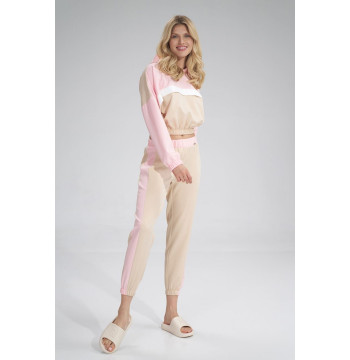 Spodnie Damskie Model M756 Beige/Pink - Figl