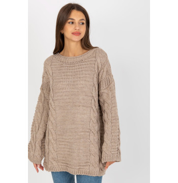 Sweter Damski Model LC-SW-8044.06X Beige - Rue Paris