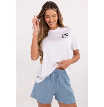 Tshirt Damski Model D12022AC02705A White/Blue - Fresh Made