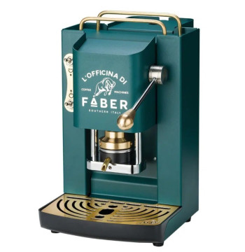 Ekspres do kawy Faber Pro Deluxe ESE Pad Brytyjski Zielony & Mosiądz