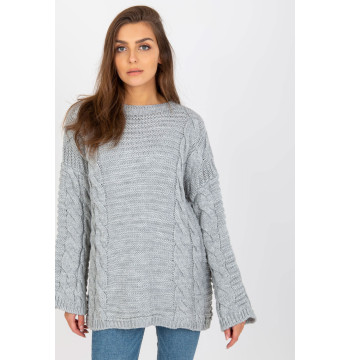 Sweter Damski Model LC-SW-8044.06X Grey - Rue Paris